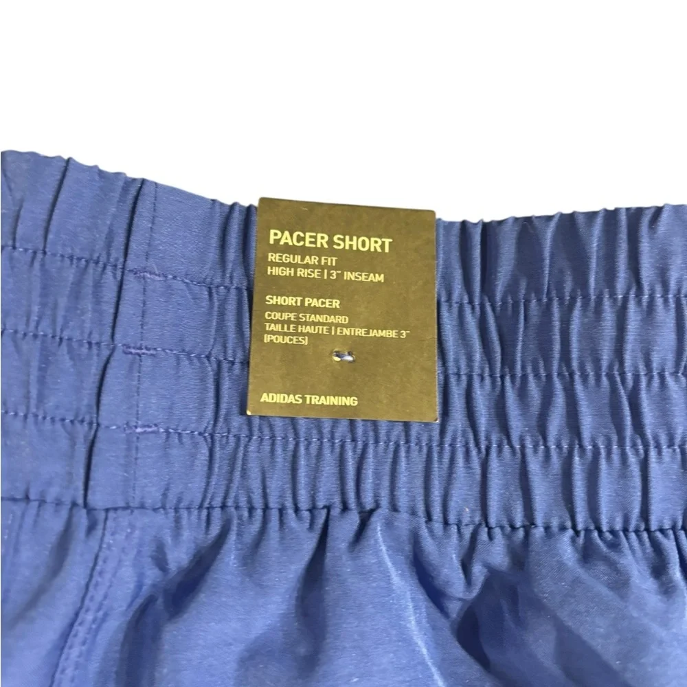 Adidas Women’s Pacer Running Shorts High Rise 3” Inseam Blue Size Small NWT - Picture 2 of 7